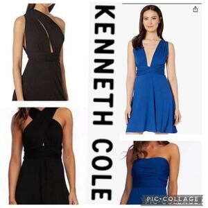 Kenneth Cole Multi-way Convertible Wrap Beach Dress blue size small
